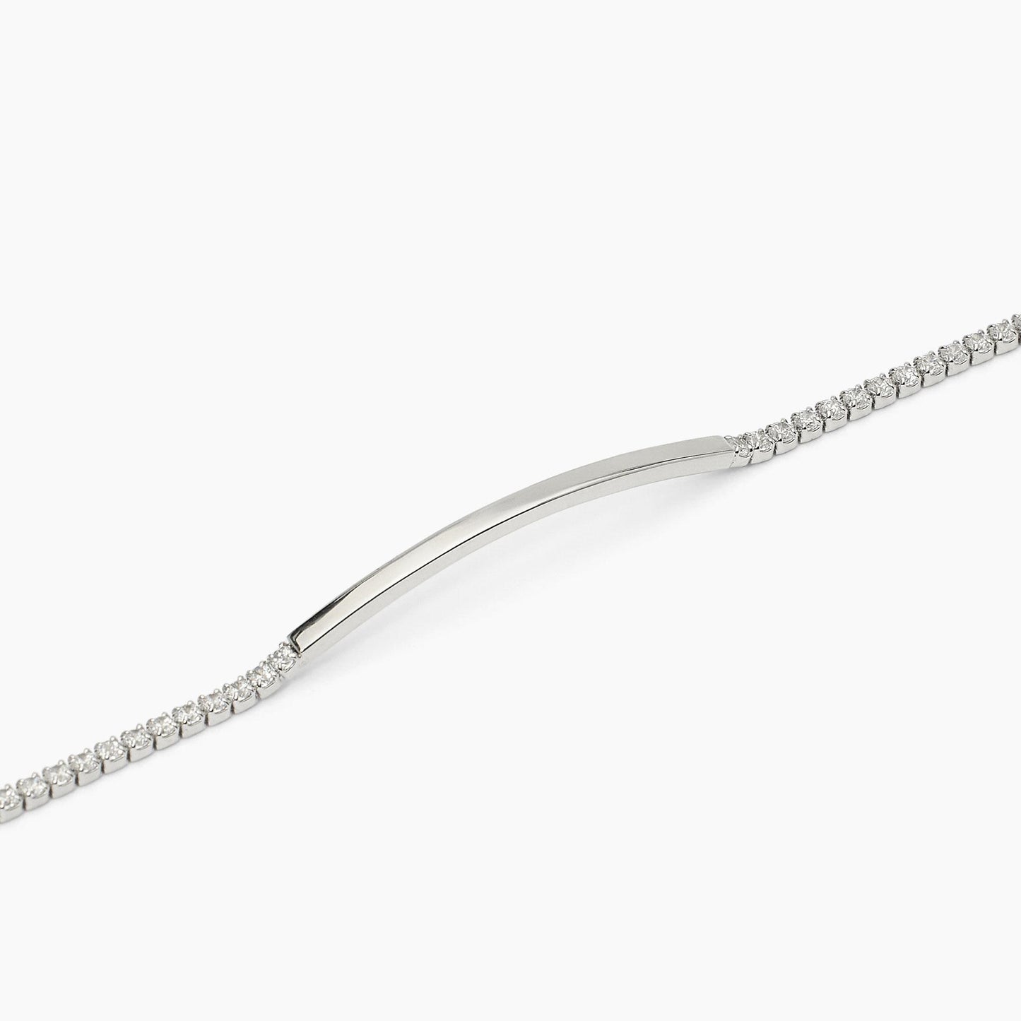 Bracciale Mabina Tennis in argento con piastra e zirconi bianchi