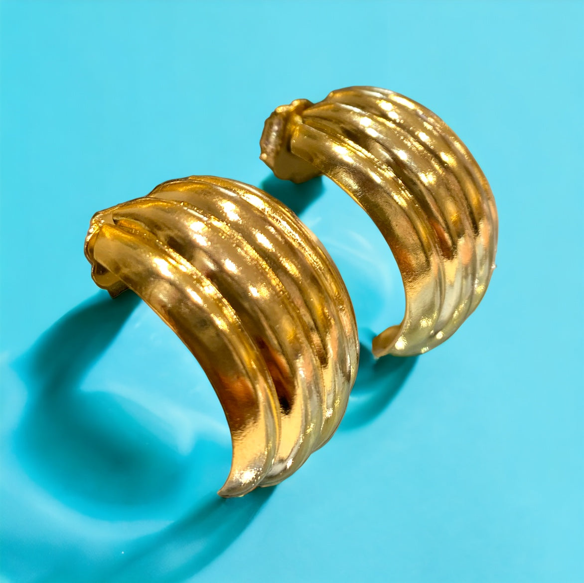 Orecchini Diamond Accessori Mezzo cerchio rigato