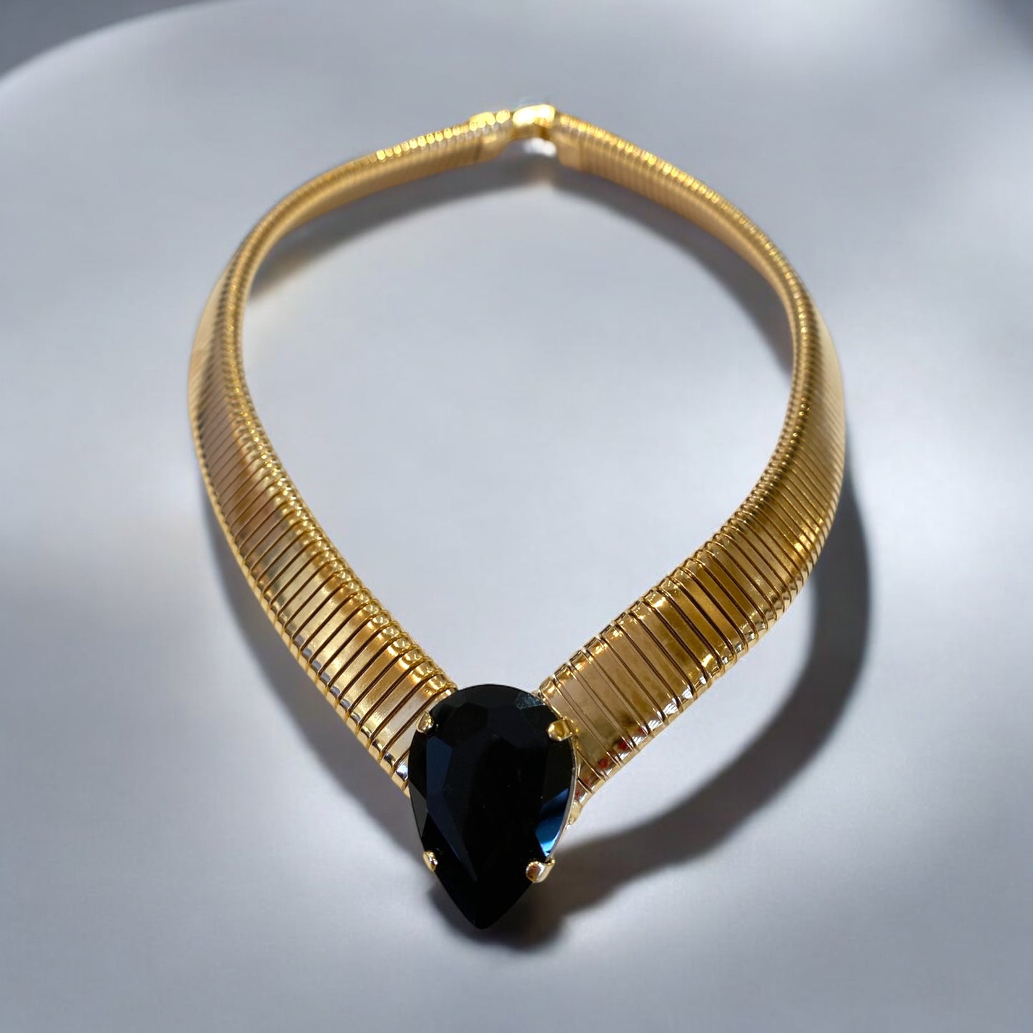 Collana Diamond Accessori donna girogola tubolare con pietra centrale