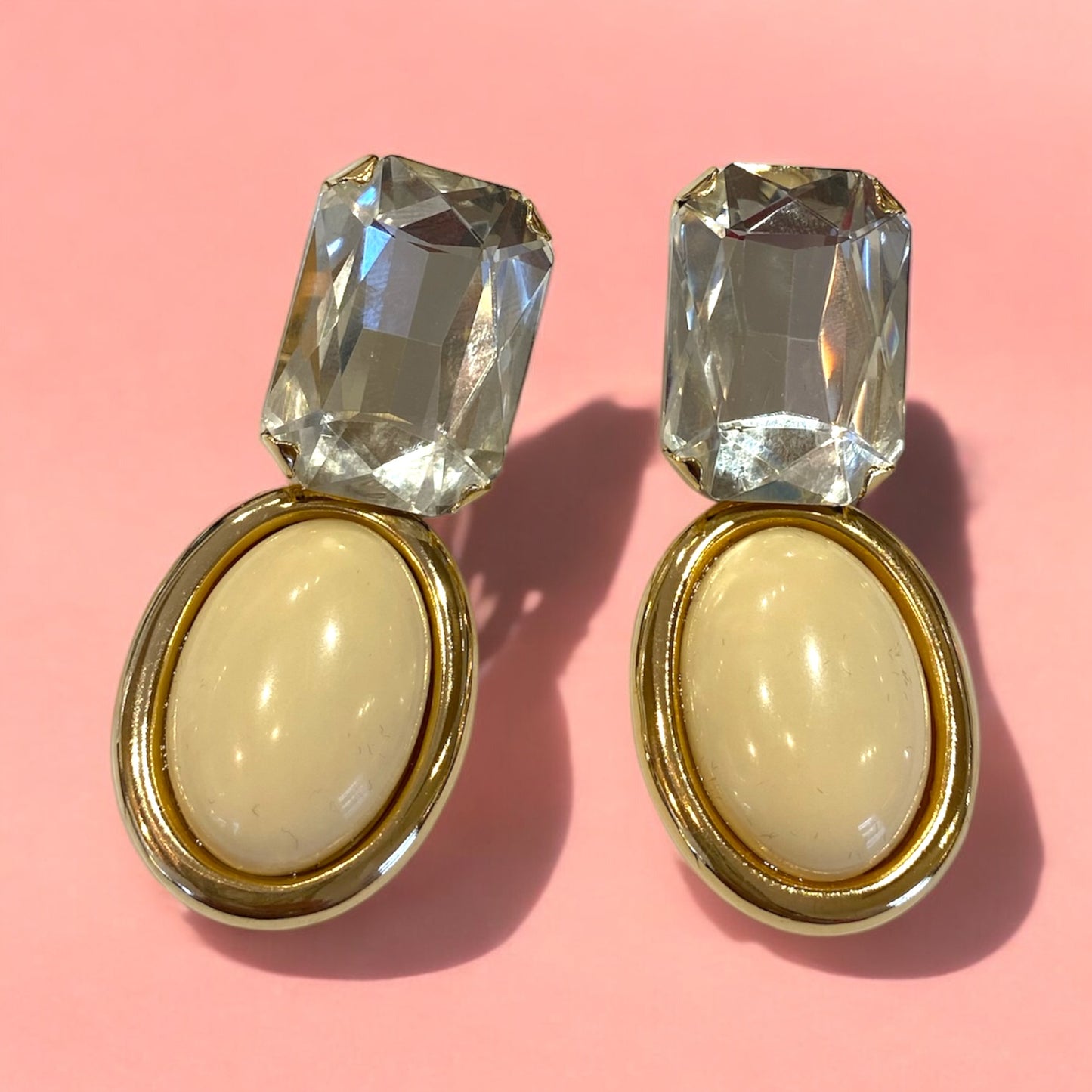 Orecchini Diamond Accessori pendenti con pietre crystal rettangolari