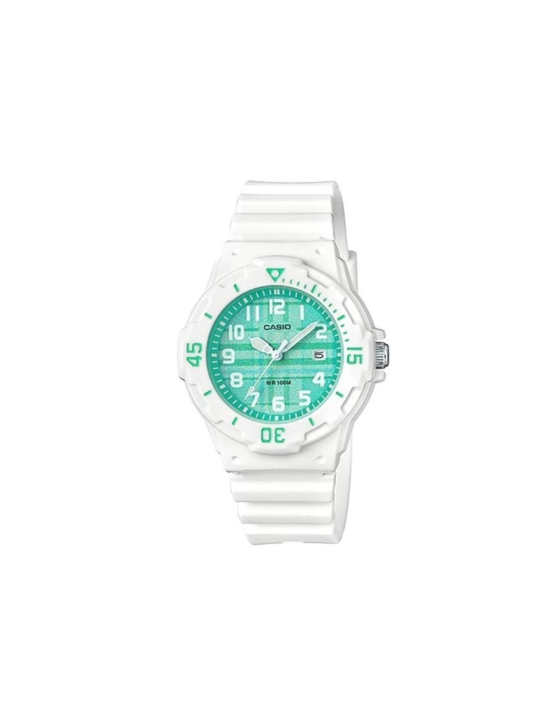 Orologio Casio bambino Analogico Bianco con quadrante verde a quadri