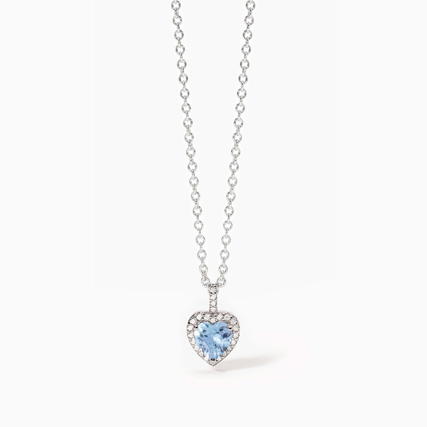 Collana Mabina donna in argento con acquamarina sintetica