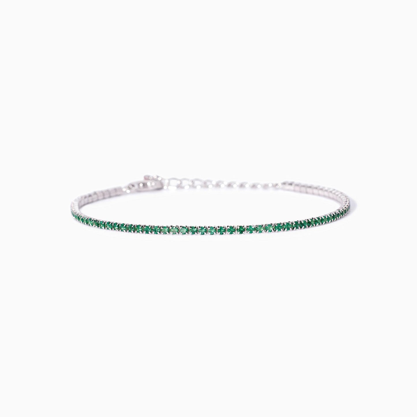 Bracciale donna Mabina mini tennis con smeraldi sintetici