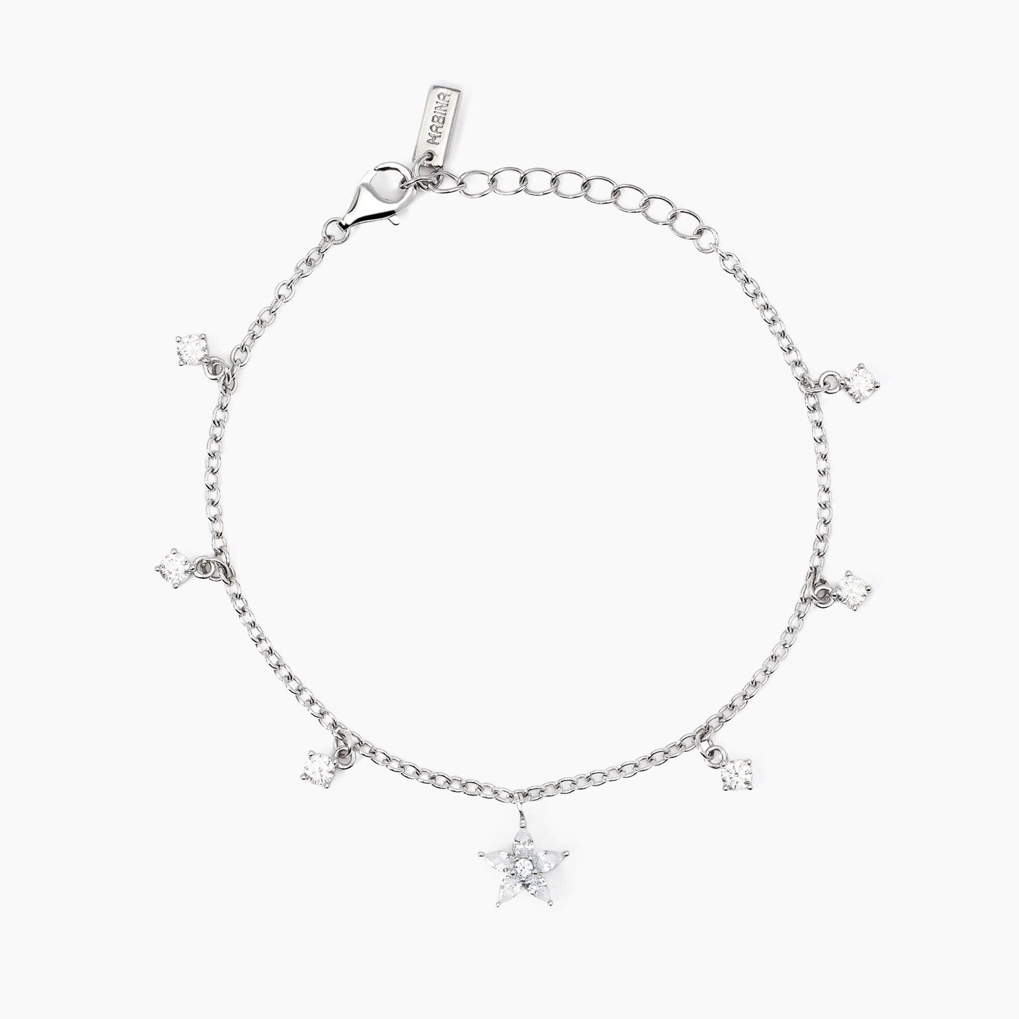 Bracciale donna Mabina in argento con ciondolo fiore