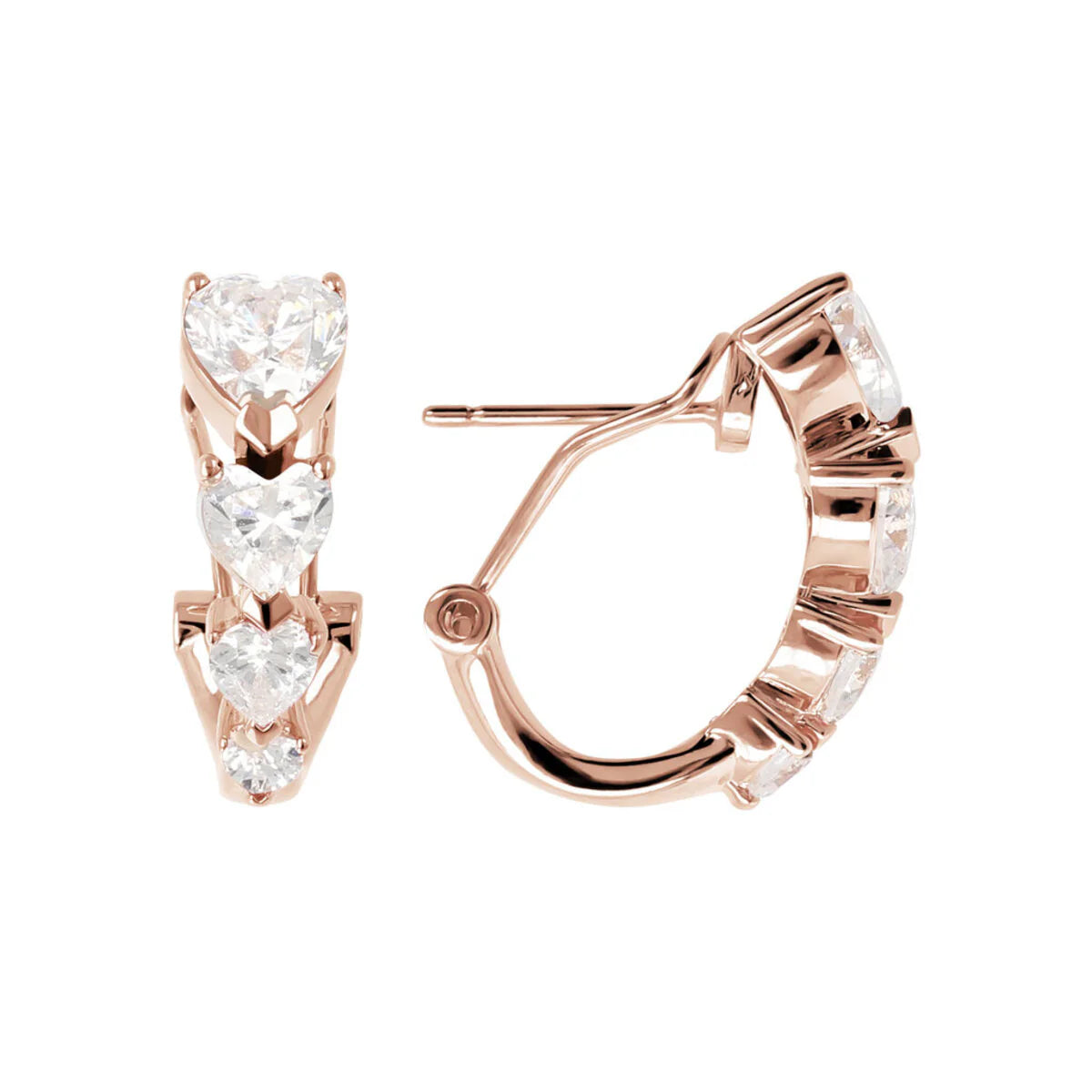 Orecchini Bronzallure Quattro Cuori Graduati in Cubic Zirconia