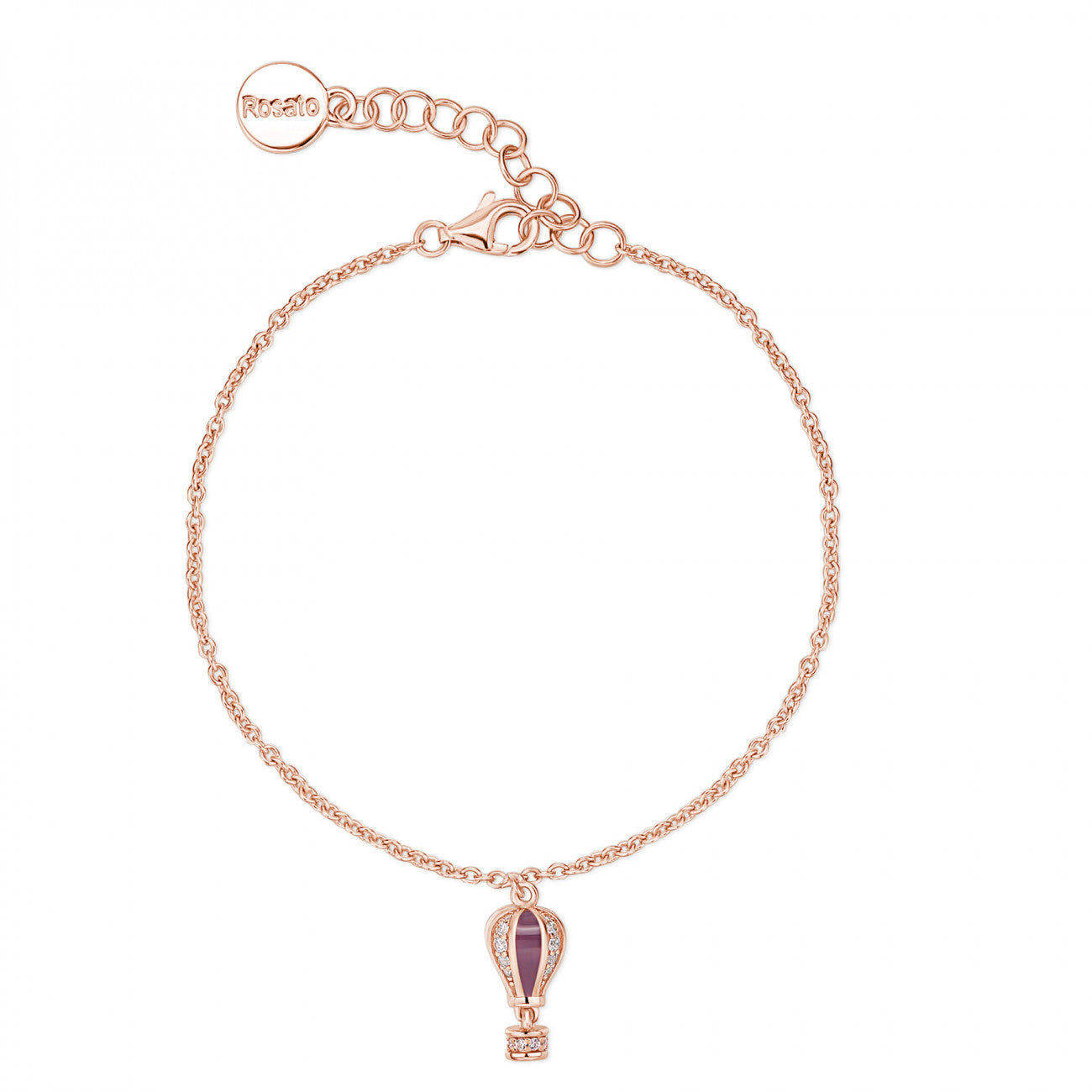 Bracciale donna Rosato Aria con mongolfiera rosè e smalto
