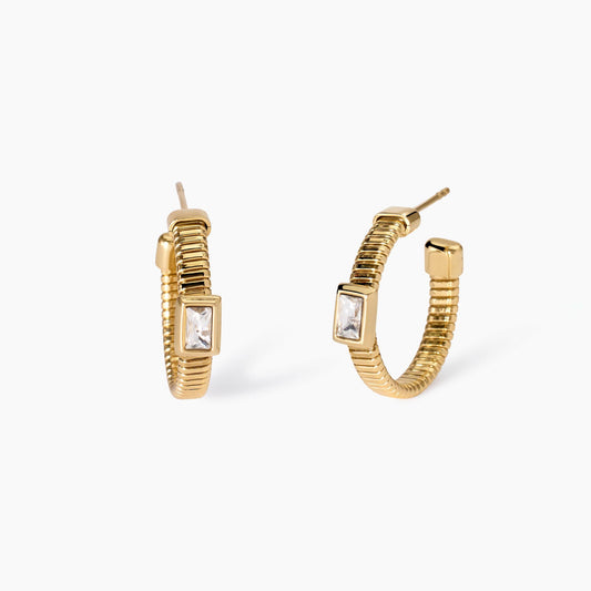 Orecchini Kidult donna tubogas con cristalli gold