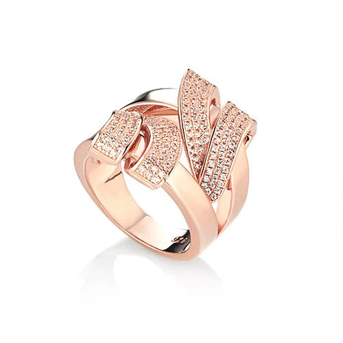 Anello Donna Marcello Pane Intreccio  pavé