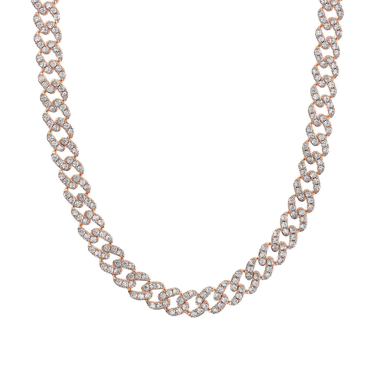 Collana Bronzallure Girocollo Catena Grumetta Squadrata con Pavé di Cubic Zirconia