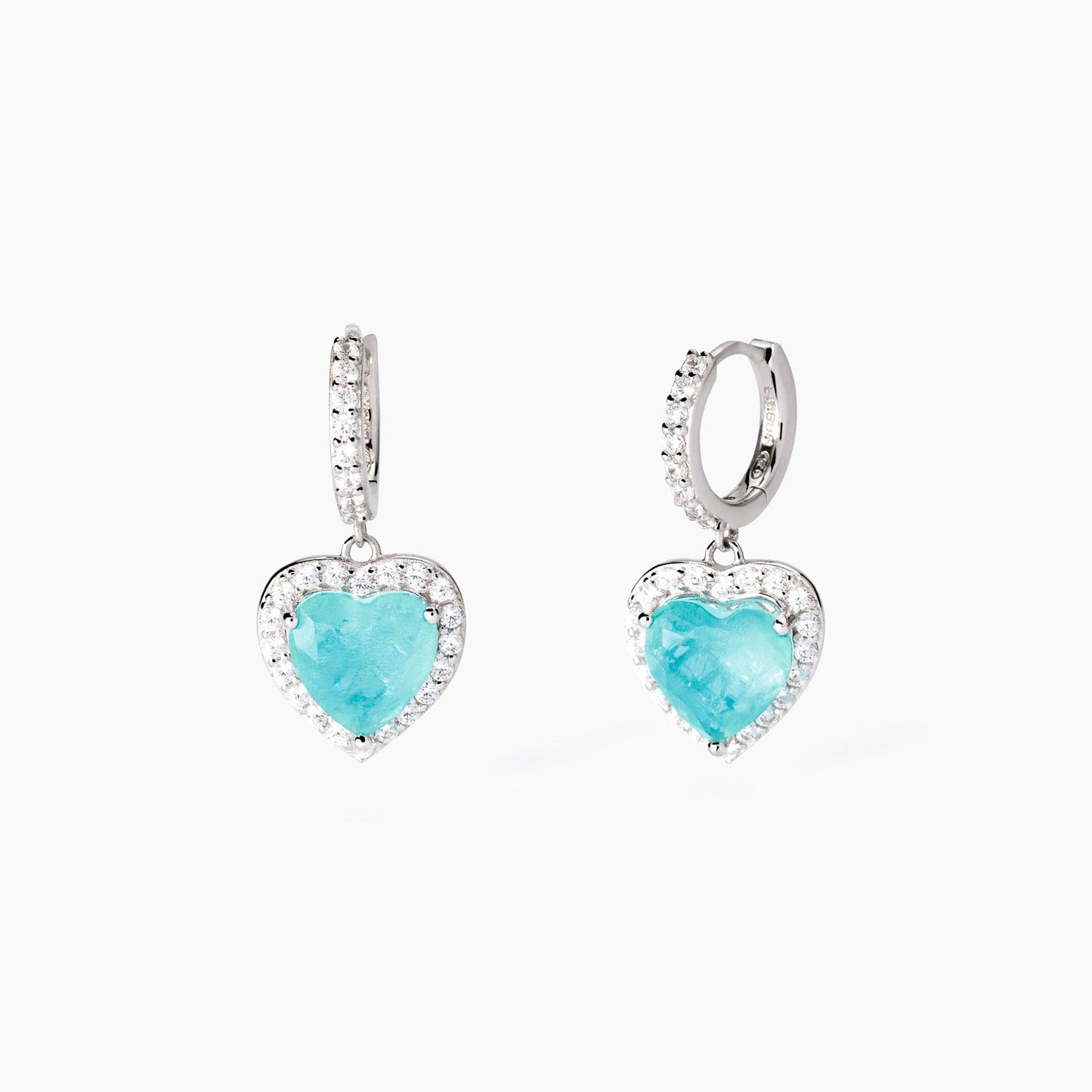 Orecchini donna Mabina in argento con glass azzurro