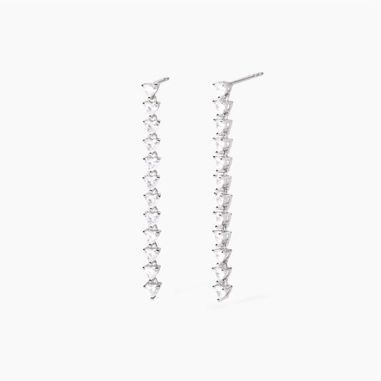 Orecchini pendenti donna Mabina in argento con zirconi taglio cuore