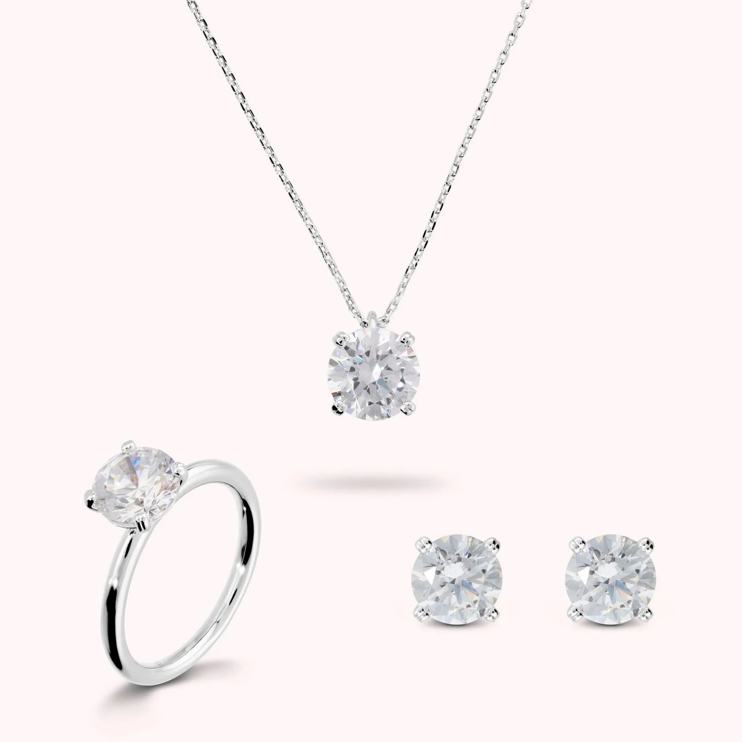 Parure Bronzallure donna Collana, orecchini, solitario con punto luce