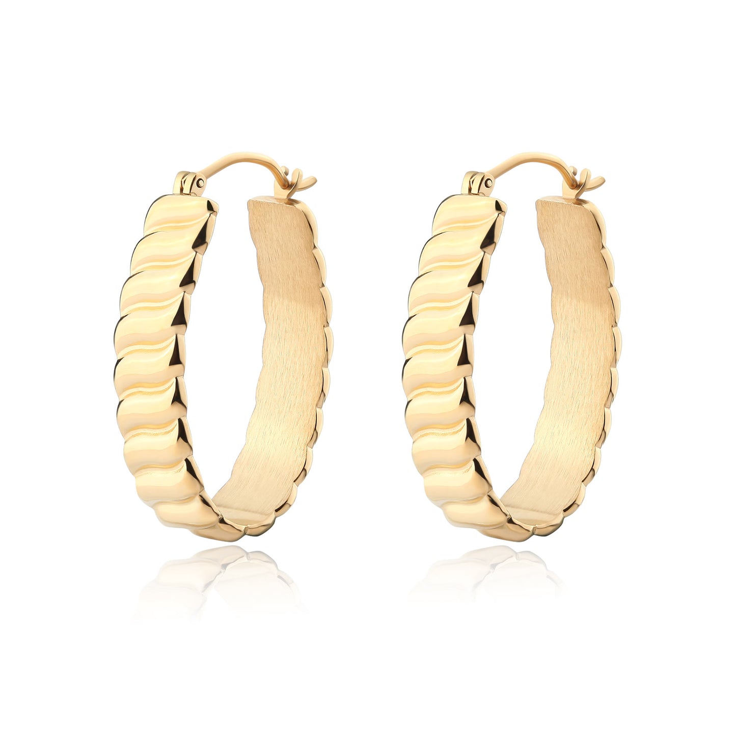 Orecchini S'Agapò donna Chunky Torchon ovali Gold