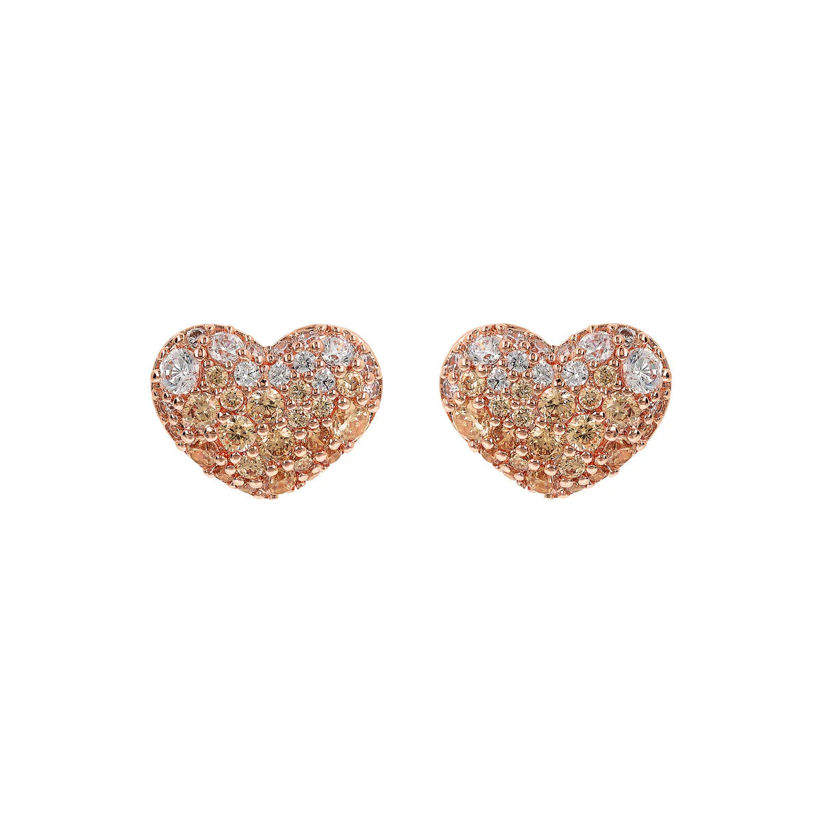 Orecchini Bronzallure Cuore a Lobo con Pavé in Cubic Zirconia