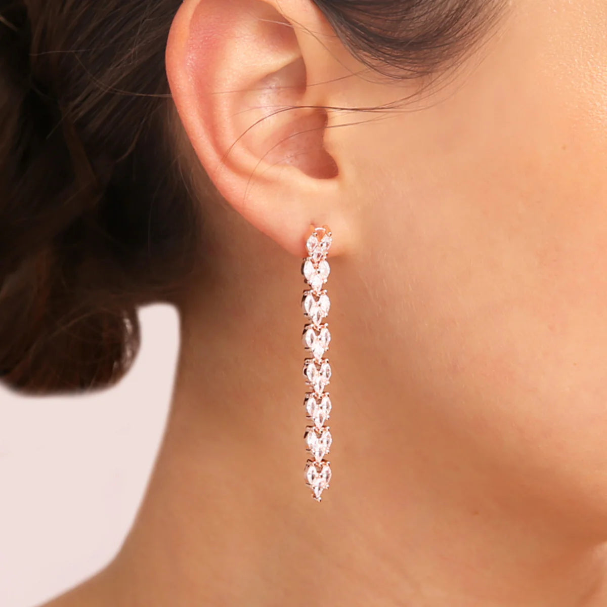 Orecchini Bronzallure Pendenti Lunghi Design Treccia con Cubic Zirconia