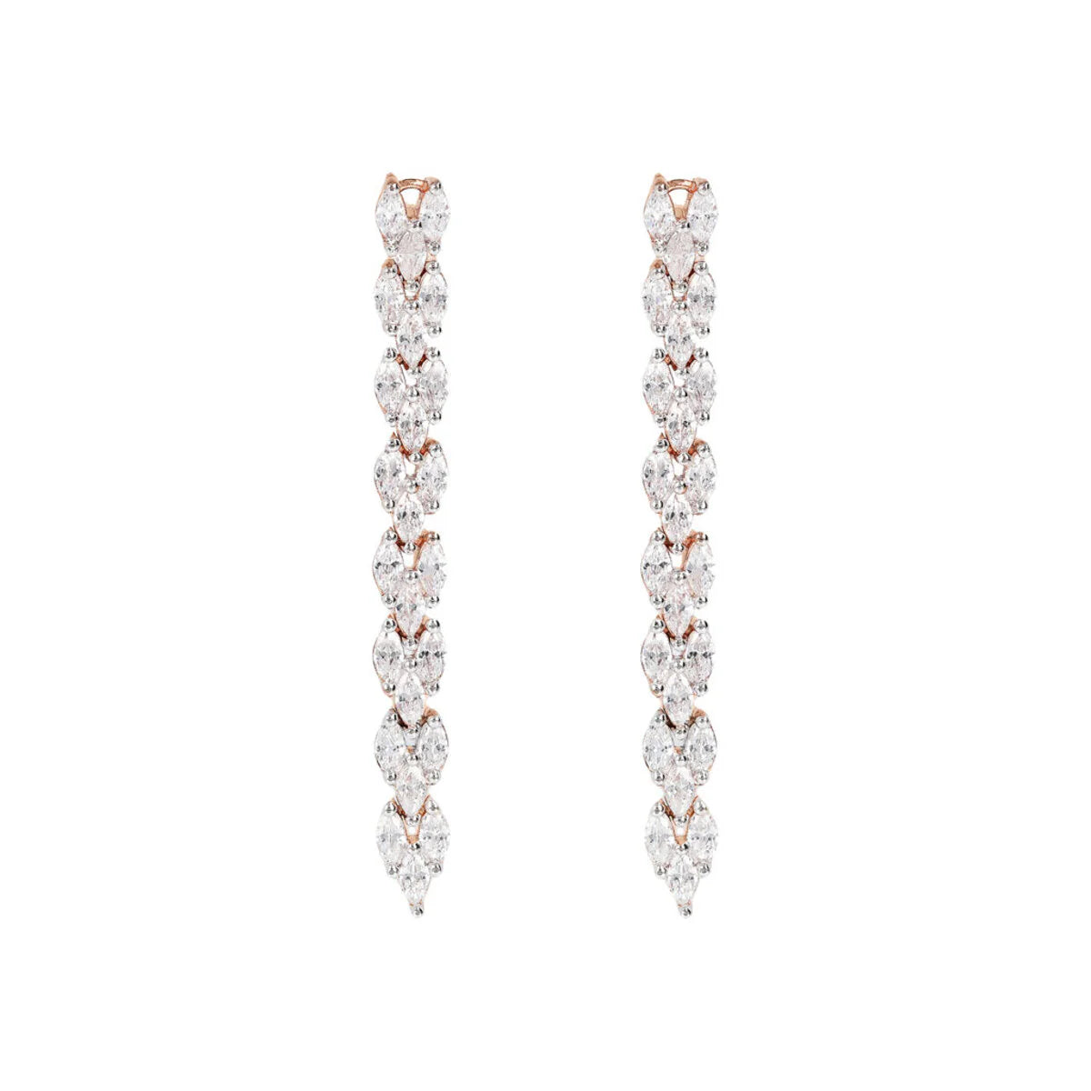 Orecchini Bronzallure Pendenti Lunghi Design Treccia con Cubic Zirconia