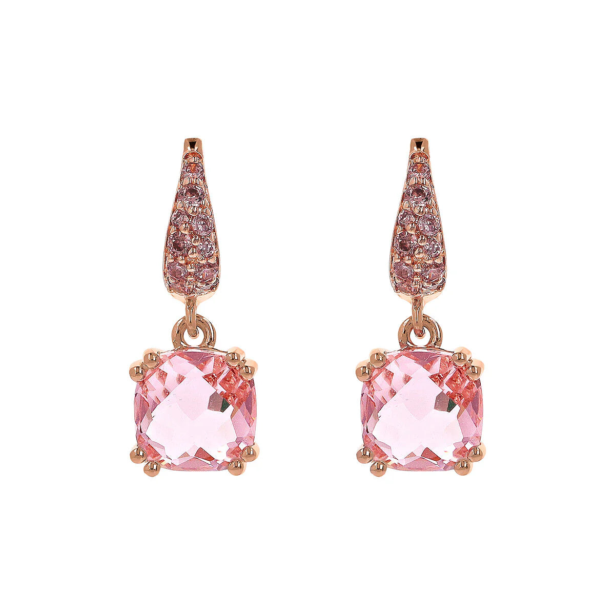 Orecchini pendenti Bronzallure Prisma Gem Quadrata e Pavé