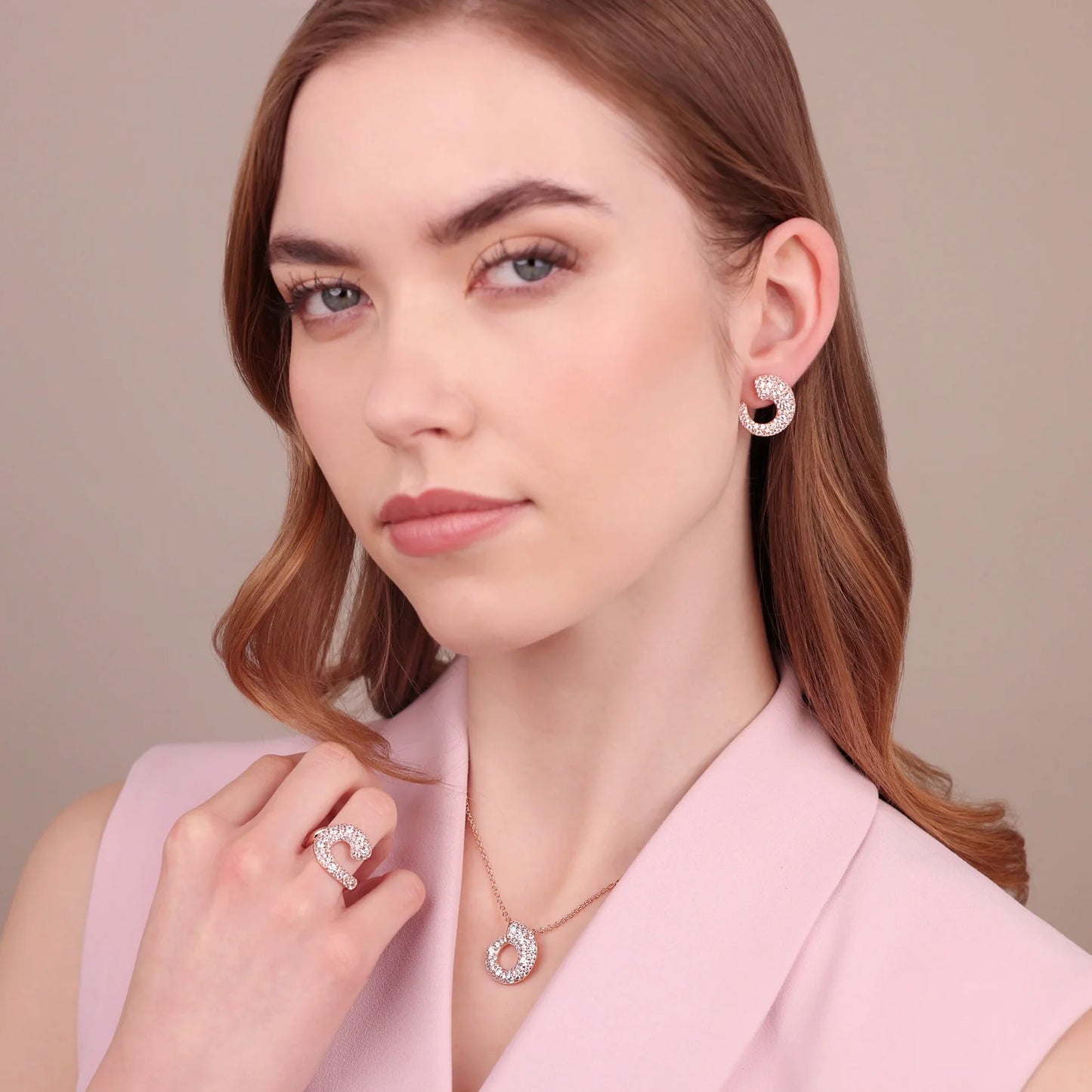 Collana Bronzallure donna Catena rolò e cerchio graduato pavè