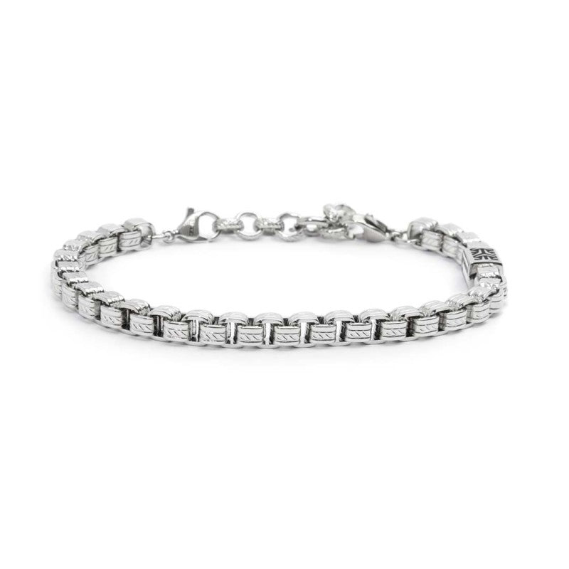 Bracciale Marlù uomo catena box con trama