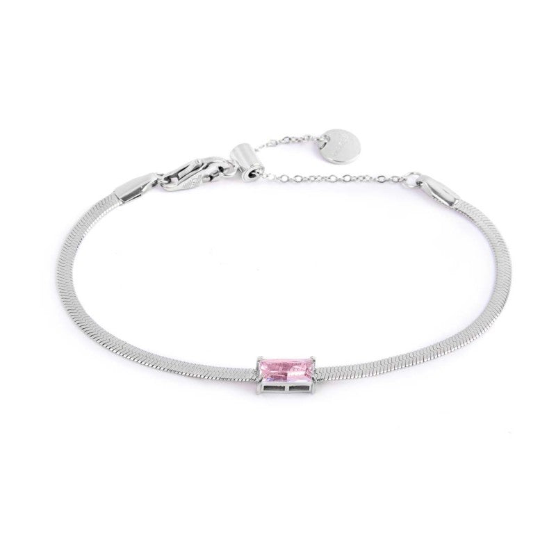 Bracciale Marlù Donna catena snake con zircone baguette Rosa