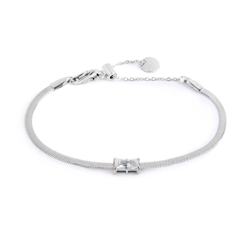 Bracciale Marlù Donna catena snake con zircone baguette Bianco