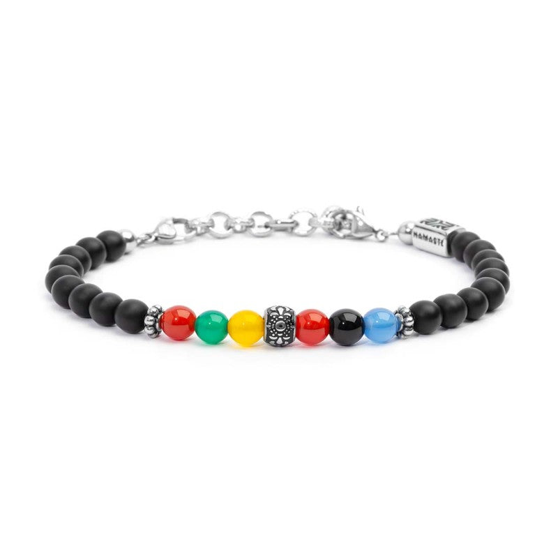 Bracciale Marlù unisex onice e agate colorate