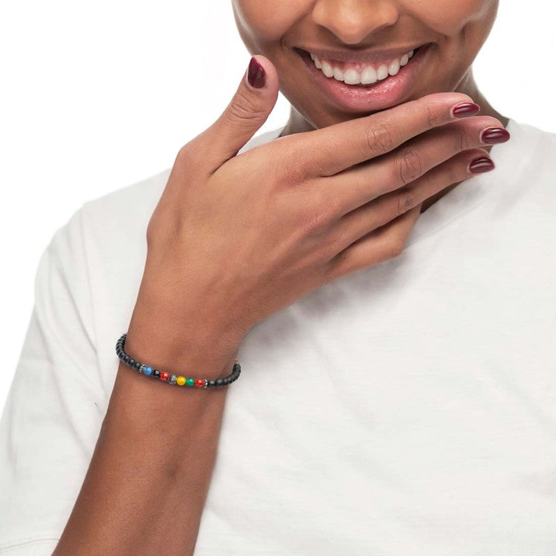Bracciale Marlù unisex onice e agate colorate