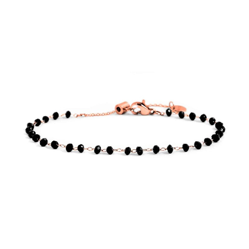 BRACCIALE MARLU' DONNA CRISTALLI NERI ROSE'