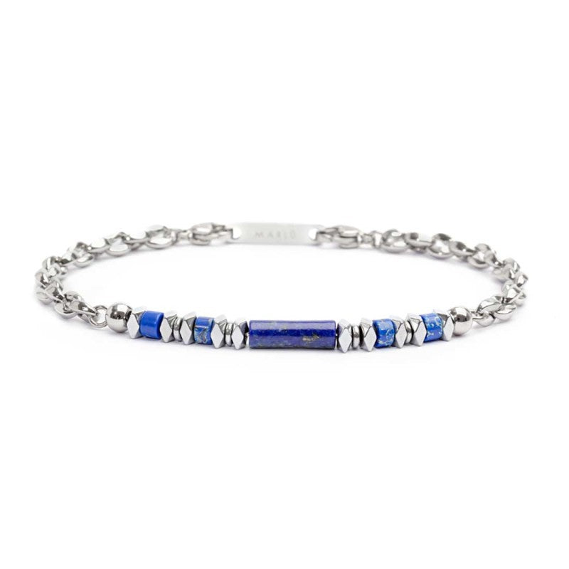 Bracciale Marlù Uomo con elementi in pietra ed elementi in ematite catena marine
