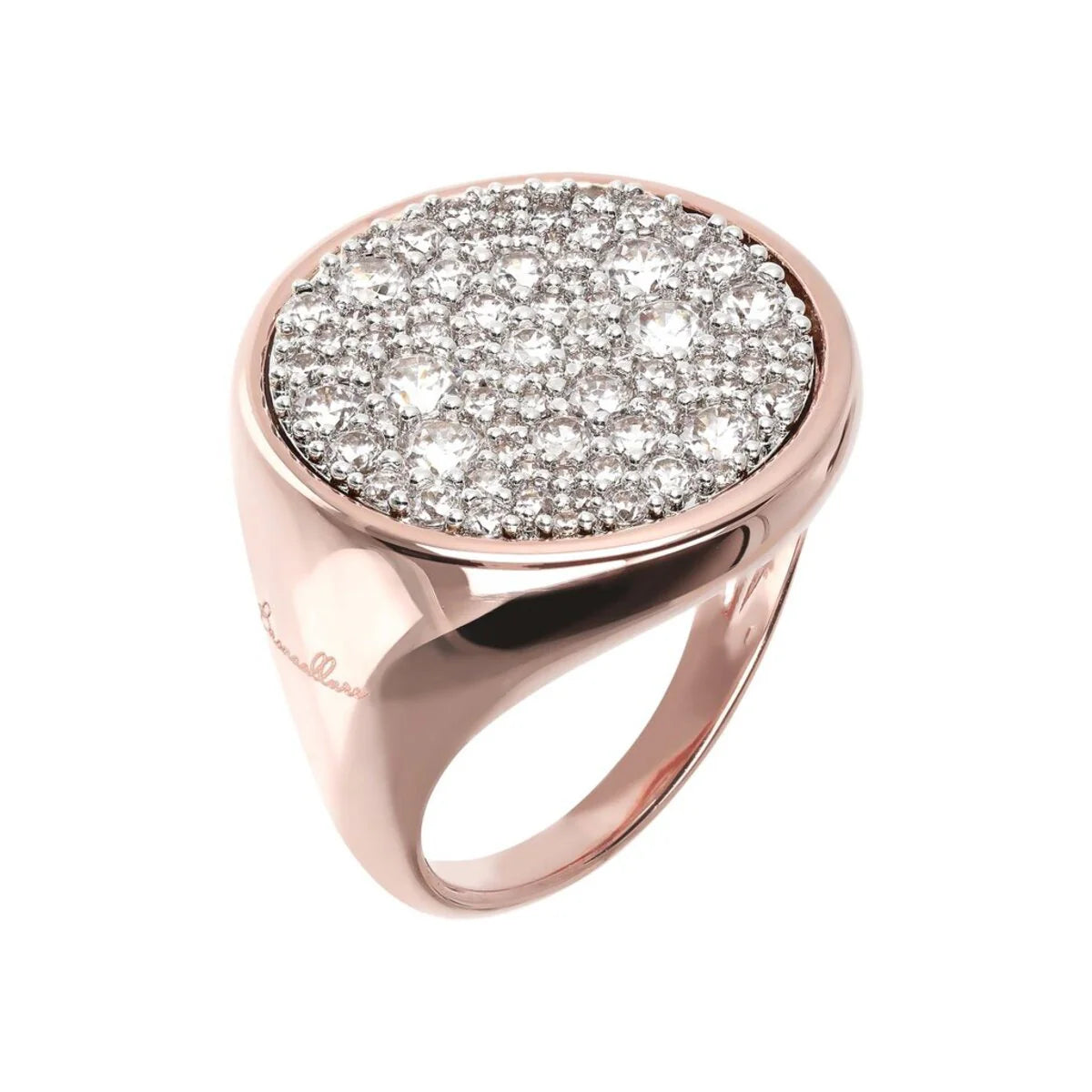 Anello Bronzallure Chevalier Grande con Pavé Tondo Cubic Zirconia