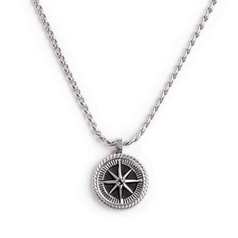 Collana Marlù uomo con rosa dei venti pendente