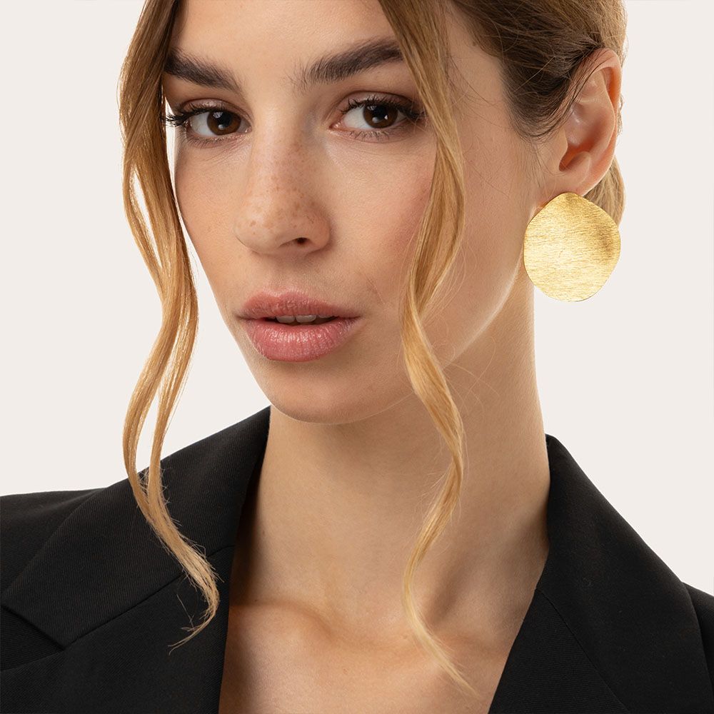 Orecchini Vestopazzo donna Piastra tonda satinata