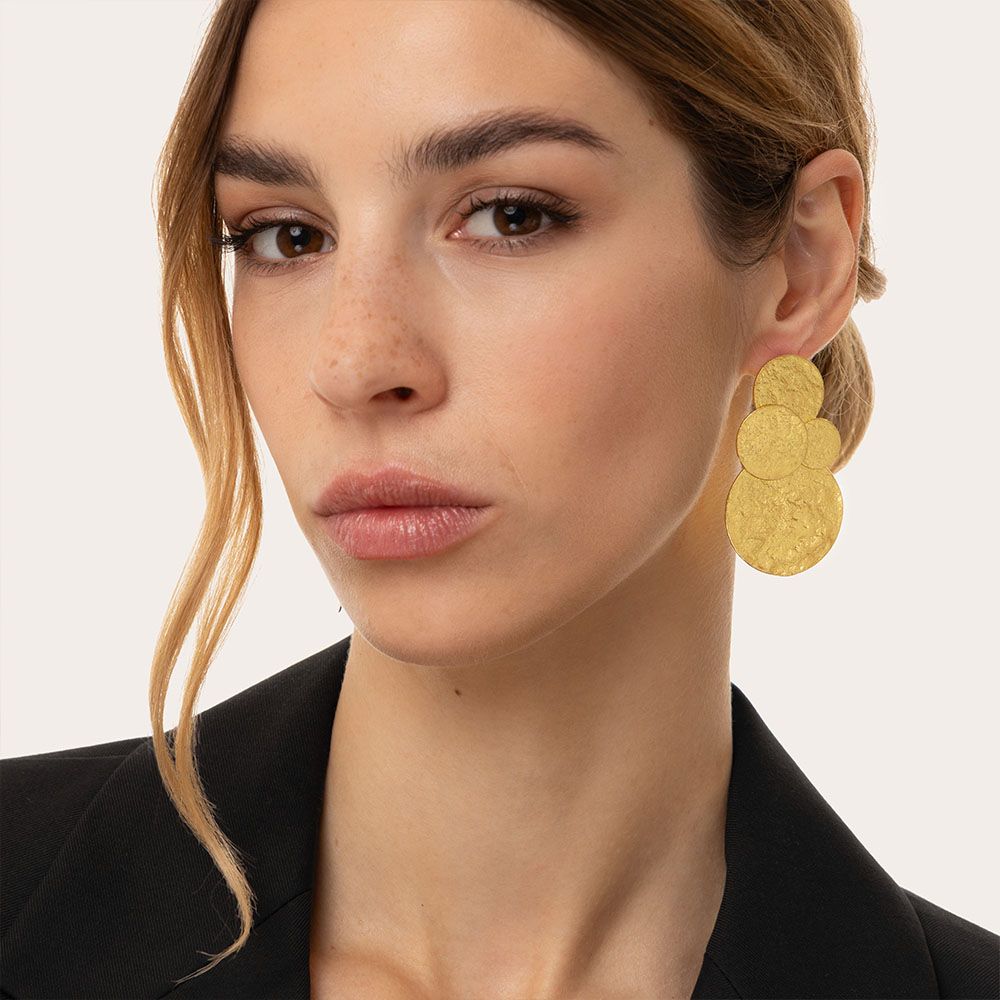 Orecchini Vestopazzo donna Mix piastrine tonde martellate