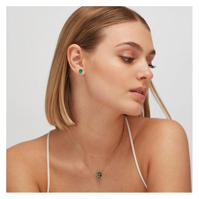 Orecchino argento Fancy life green