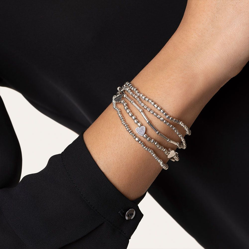 Bracciale elastico Vestopazzo donna Multifilo con cuori
