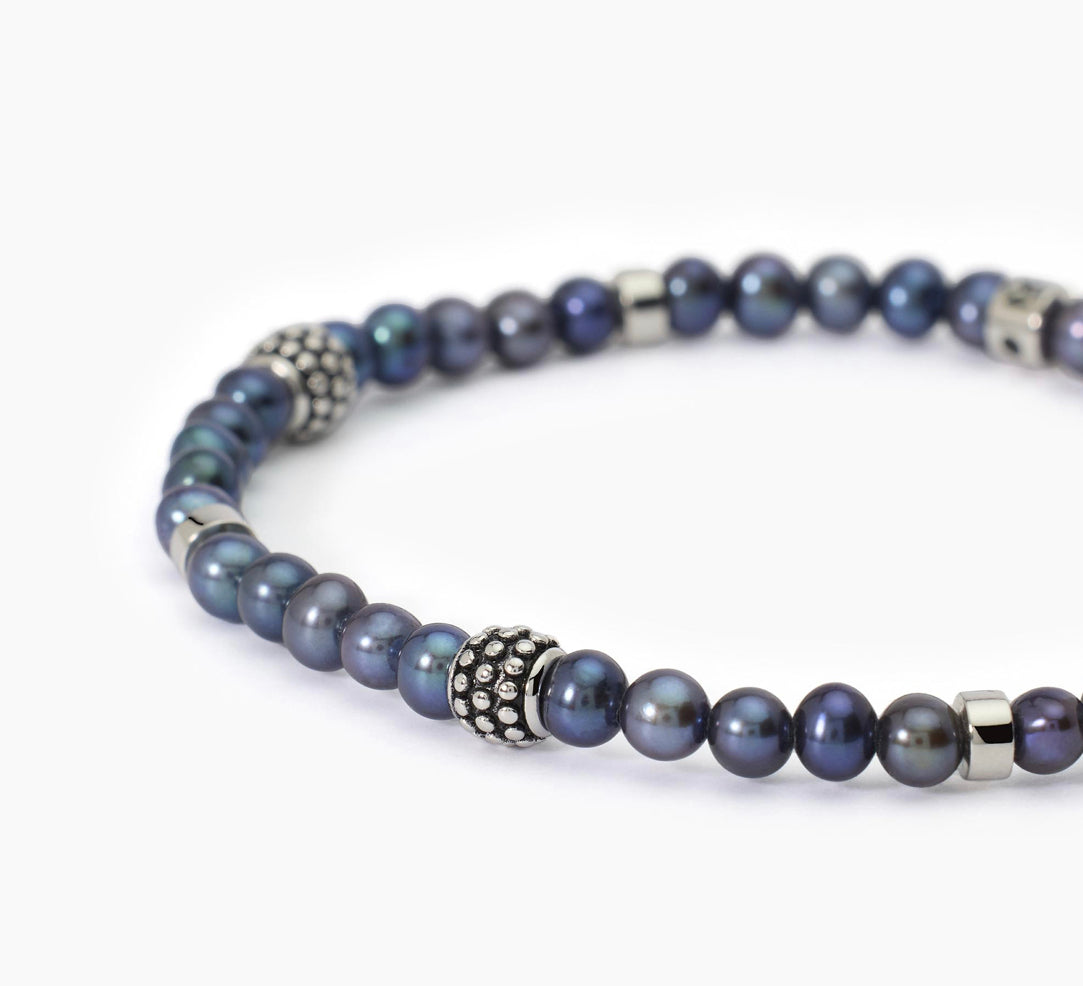 Bracciale Mabina Uomo con perle nere coltivate
