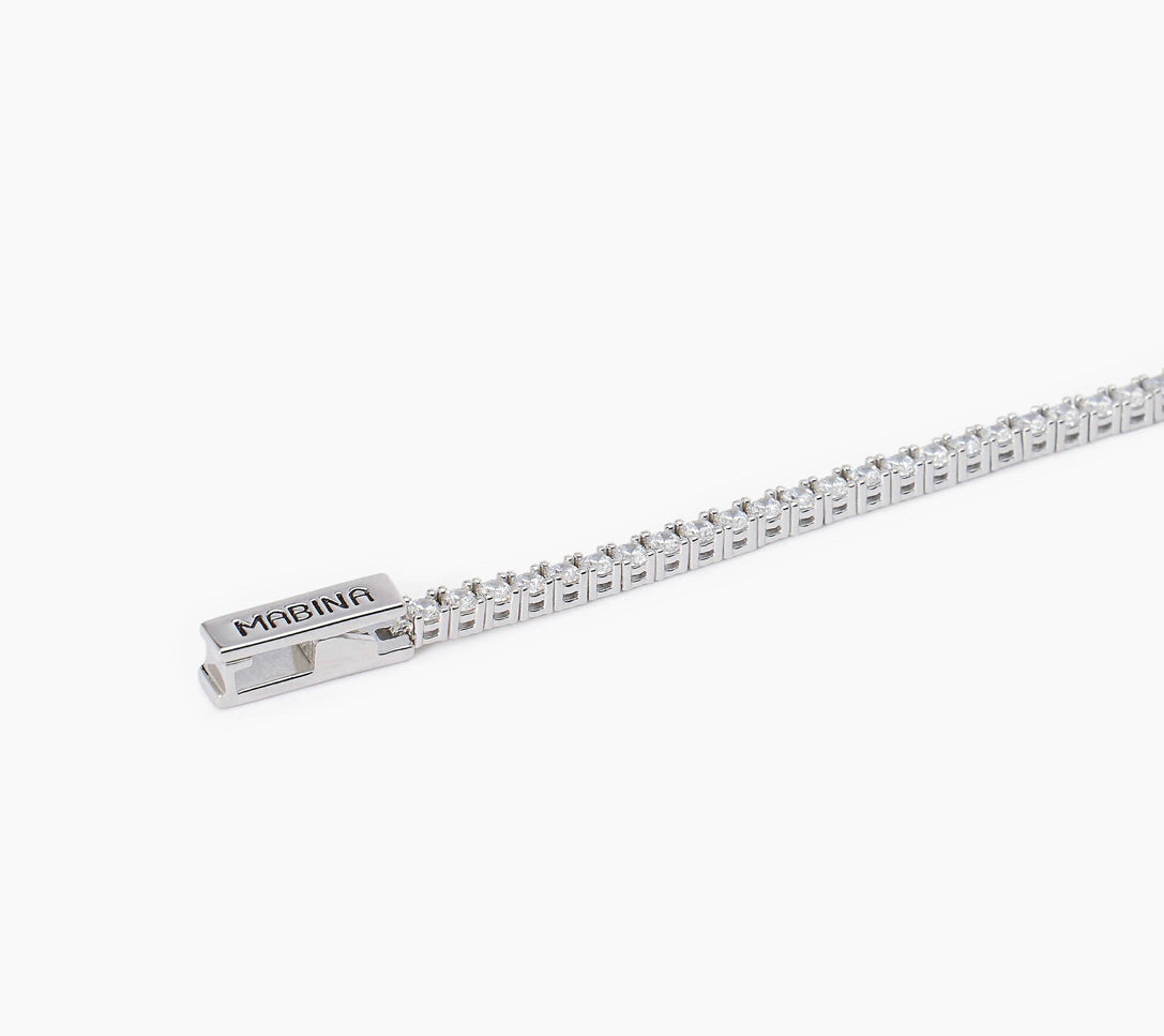 Bracciale Mabina Uomo TENNIS CLUB cristalli bianchi