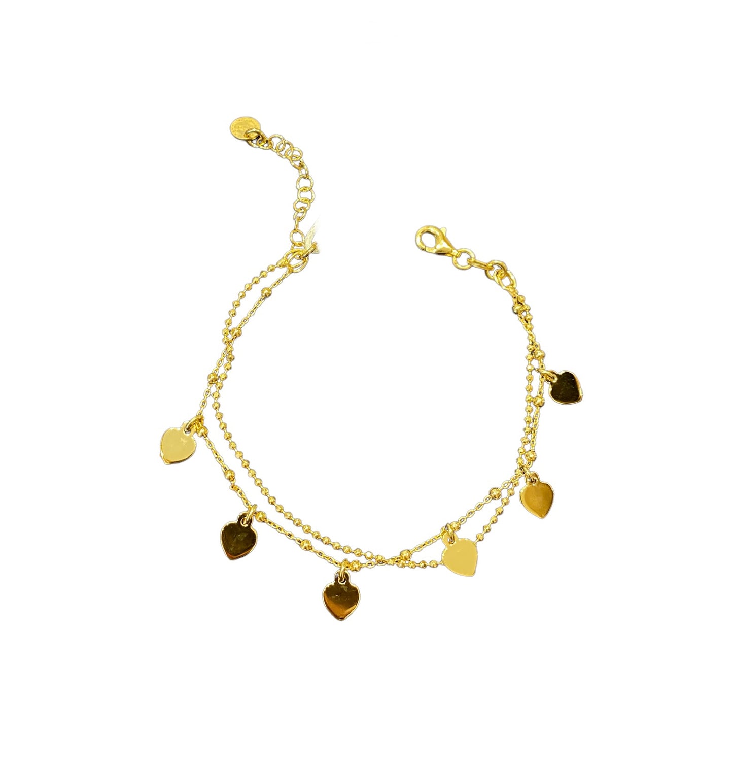 Bracciale donna Marcello Pane Doppio filo con cuori pendenti