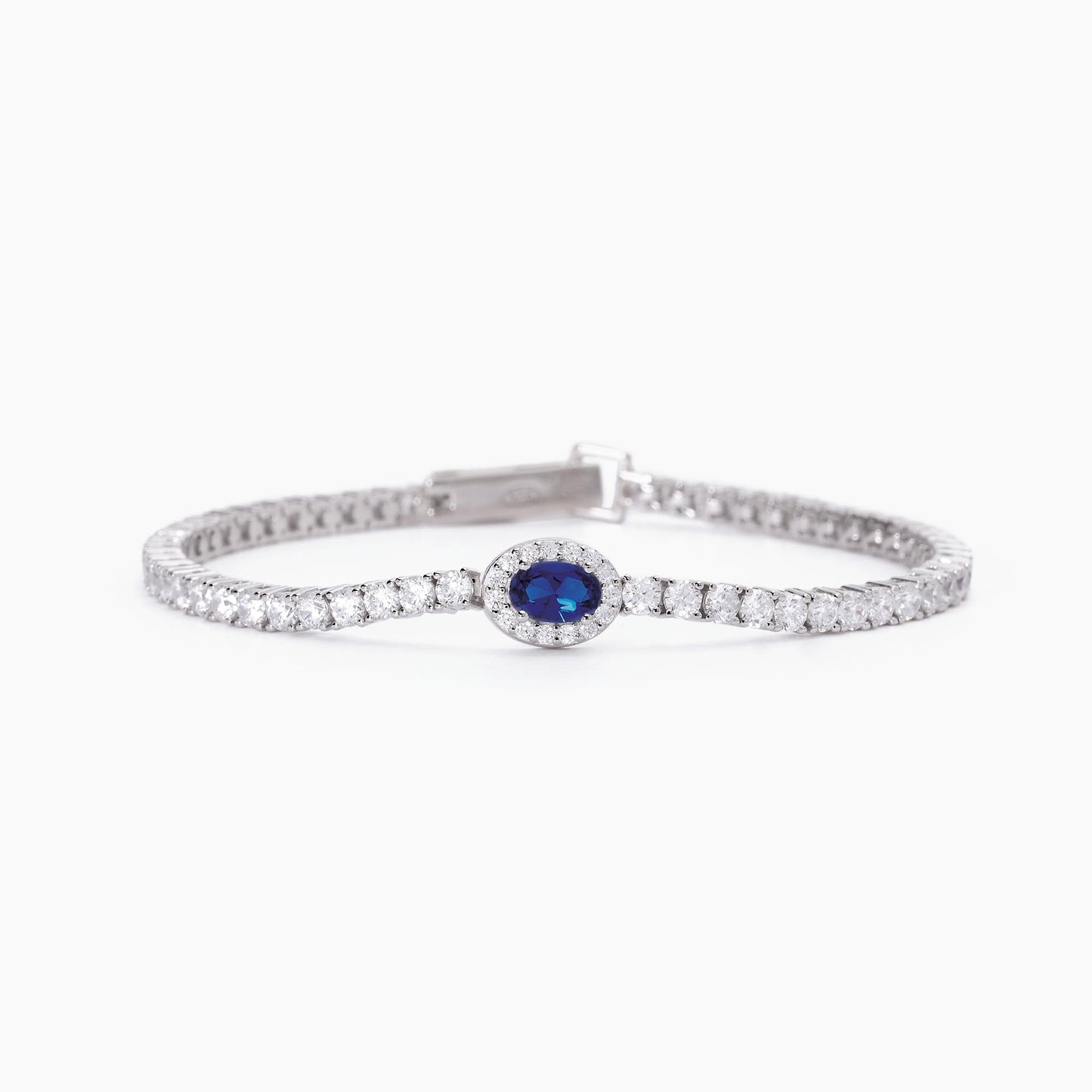 Bracciale Mabina Tennis con zaffiro sintetico ovale