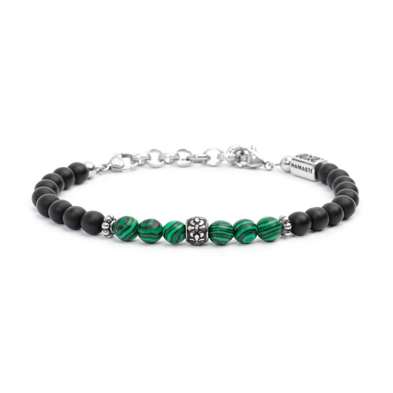 Bracciale unisex Marlù con onice nero e malachite