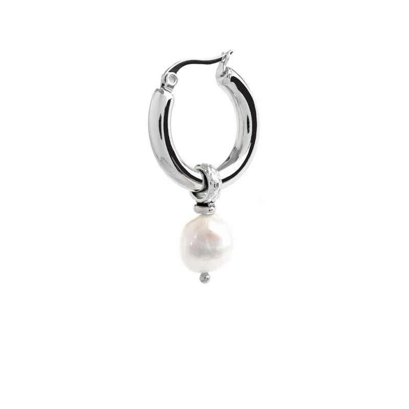 Mono orecchino Marlù a cerchio con perla pendente