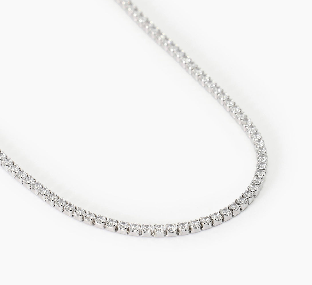 Collana Mabina Uomo MINI TENNIS con zirconi bianchi