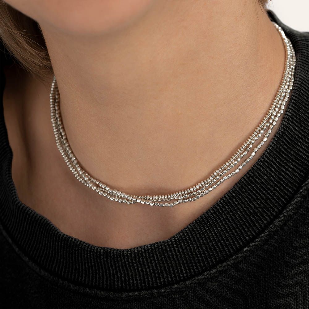 Collana Vestopazzo donna 3 fili mini pepite