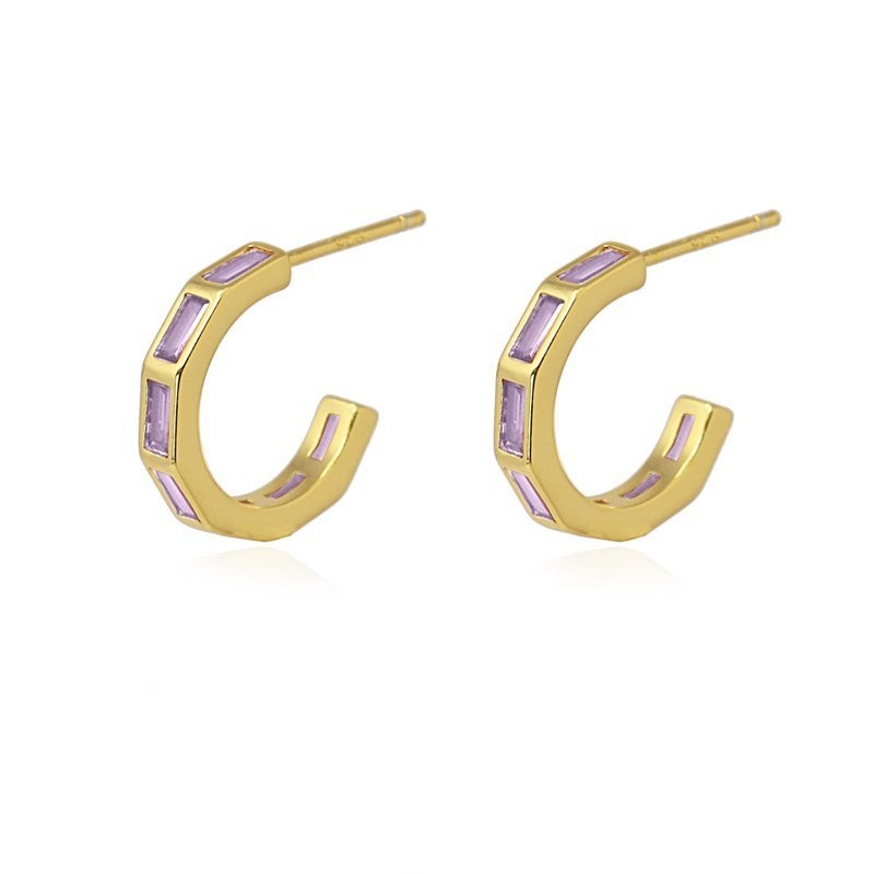 Orecchini a cerchio Anartxy donna Zirconi baguette