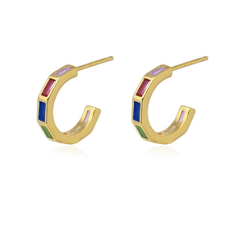 Orecchini a cerchio Anartxy donna Zirconi baguette