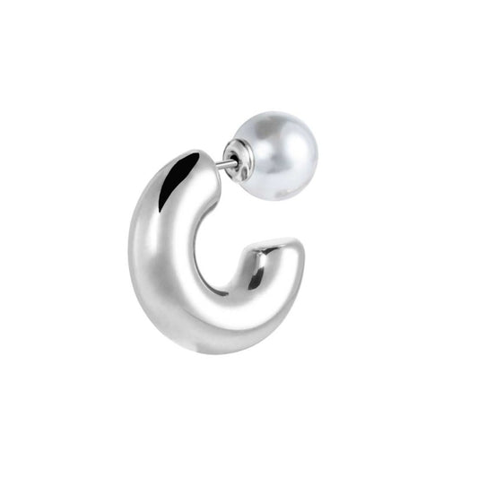 Mono orecchino Marlù cerchietto bombato 2,2cm con perla
