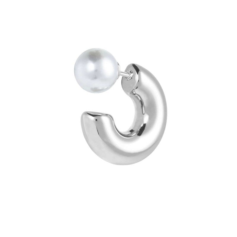 Mono orecchino Marlù cerchietto bombato 2,2cm con perla