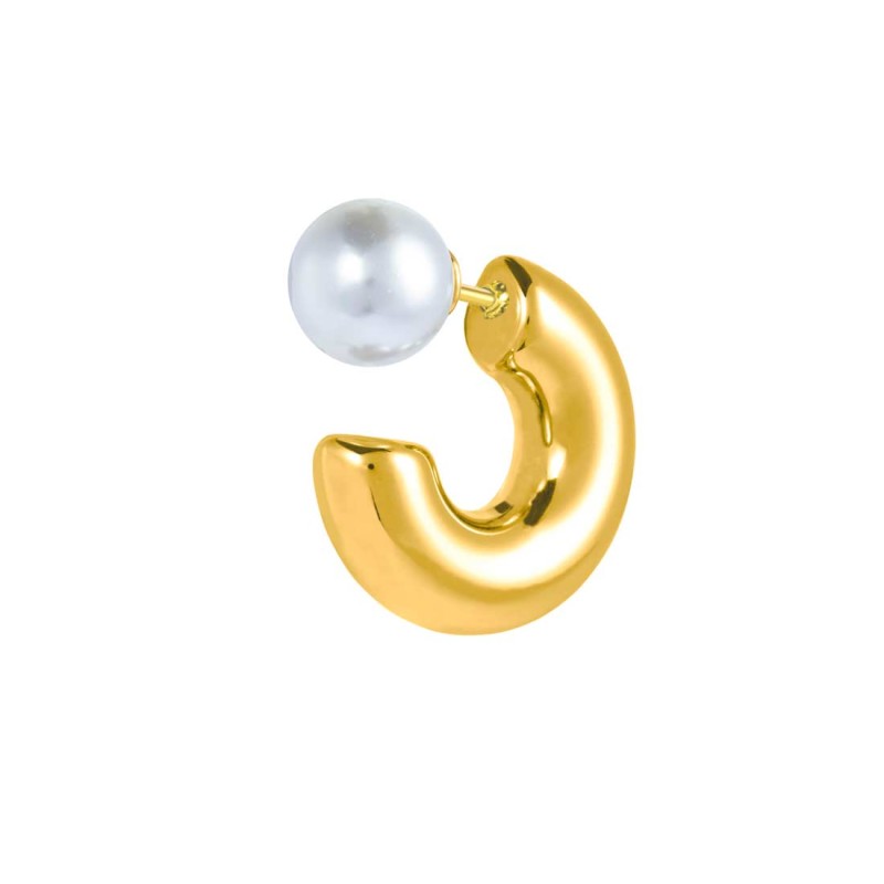 Mono orecchino Marlù cerchietto bombato 2,2cm con perla