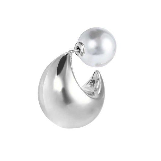 Mono orecchino Marlù cerchietto bombato 2,2cm con perla