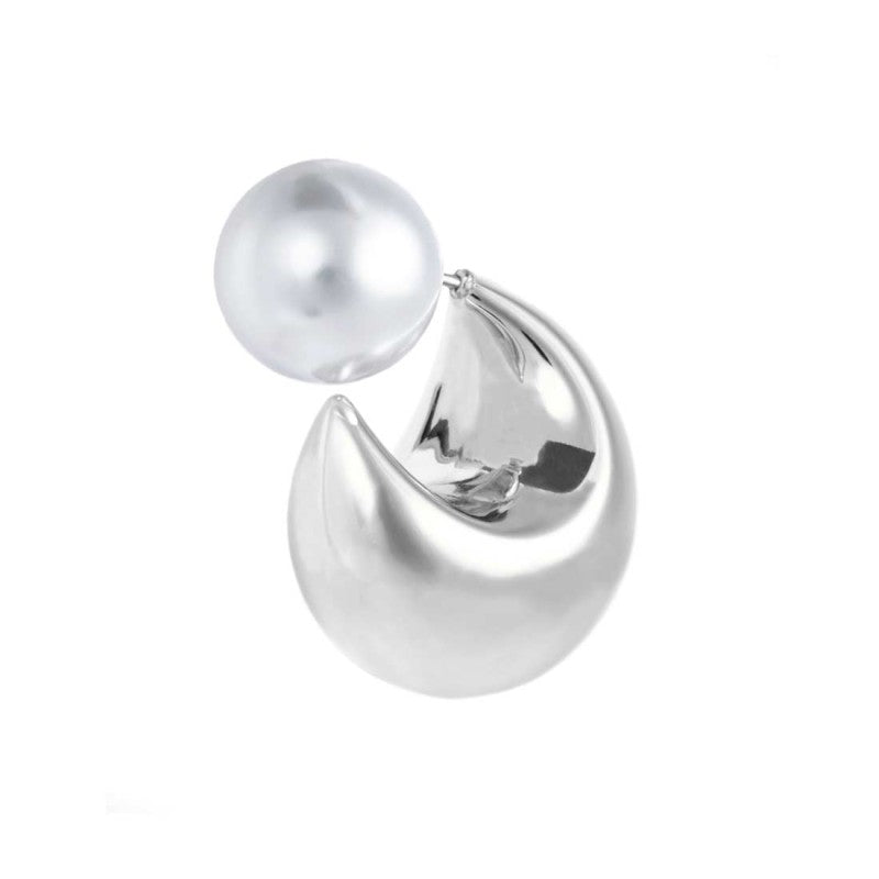 Mono orecchino Marlù cerchietto bombato 2,2cm con perla